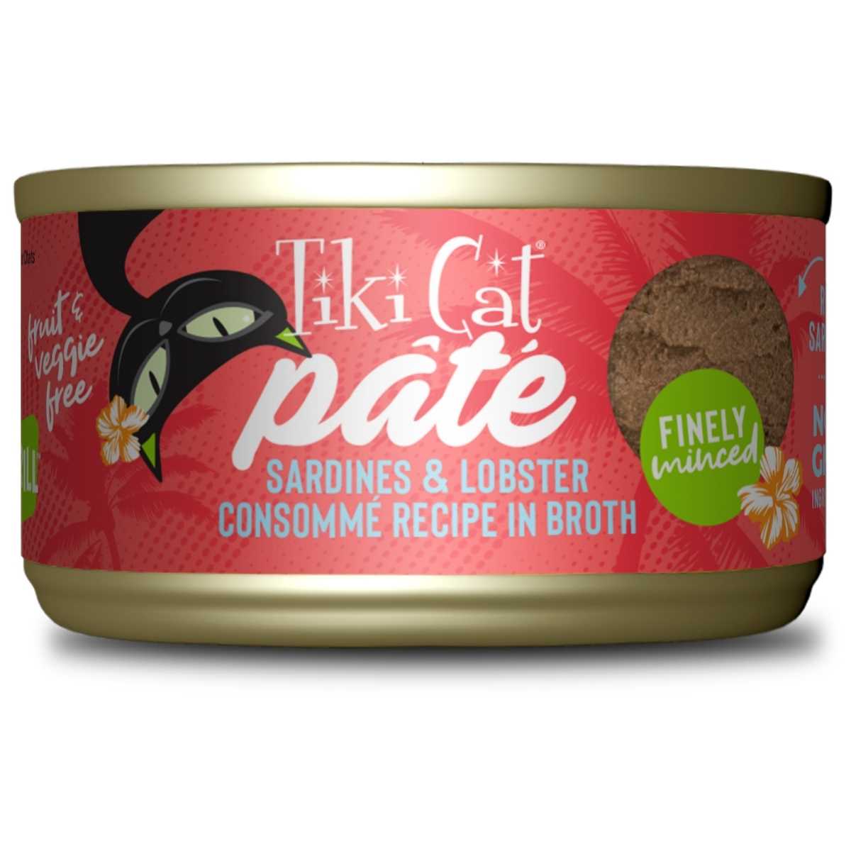 Tiki Pet Grill Sardine & Lobster Consomme in Broth Recipe Pate- 12/2.8 oz Cans