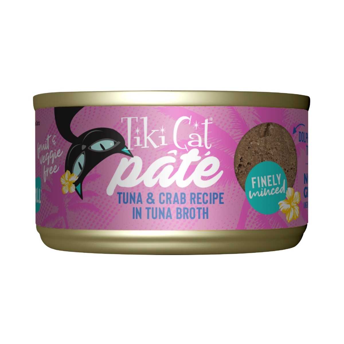 Tiki Pet Grill Tuna & Crab in Tuna Broth Recipe Pate- 12/2.8 oz Cans