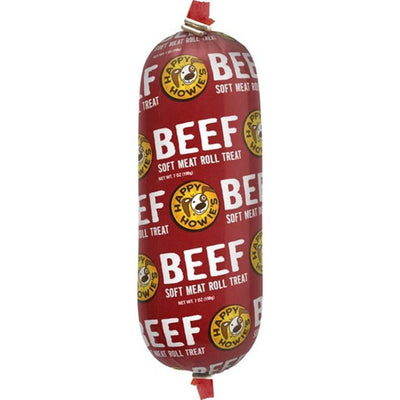 Happy Howie's Soft Meat Roll Treat - Soft Dog Food Beef Rolls, High Protein, Natural Ingredients, for All Dogs, Made in USA - Beef, 12 Oz (Pack of 1)