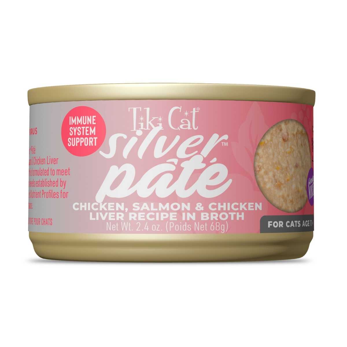 Tiki Pet Silver Pate Chicken/Salmon- 12/2.4 oz Cans