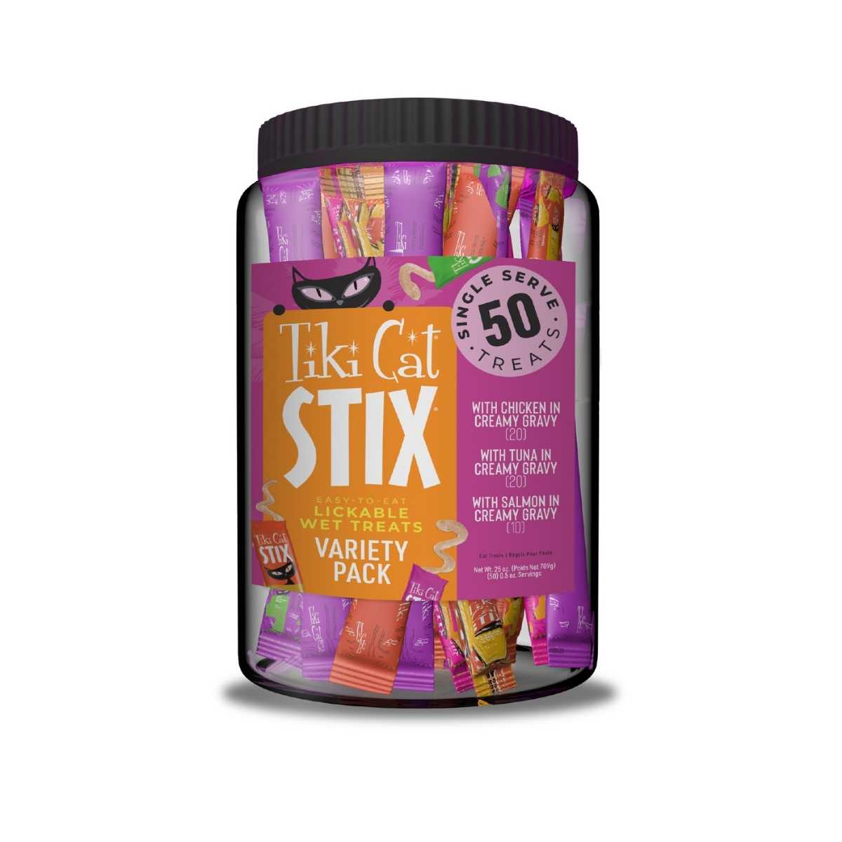 Tiki Pet STIX Variety Mega Jar- 50 ct (0.5 oz/stick)