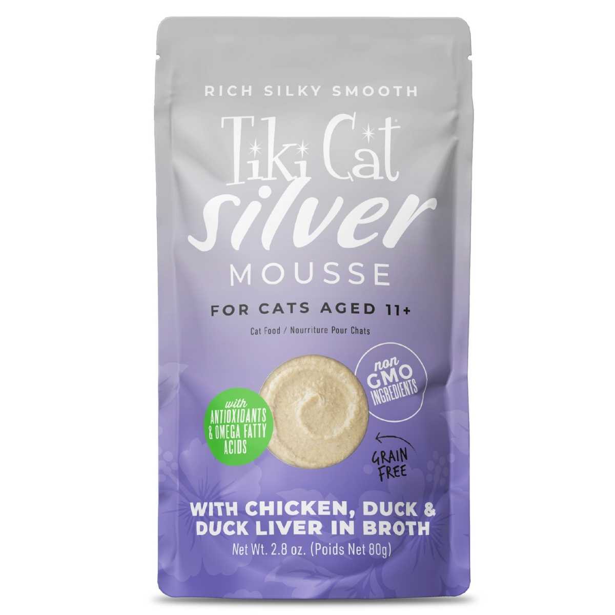 Tiki Pet Silver Mousse Chicken, Duck & Duck Liver, 12BX, 2.8 oz