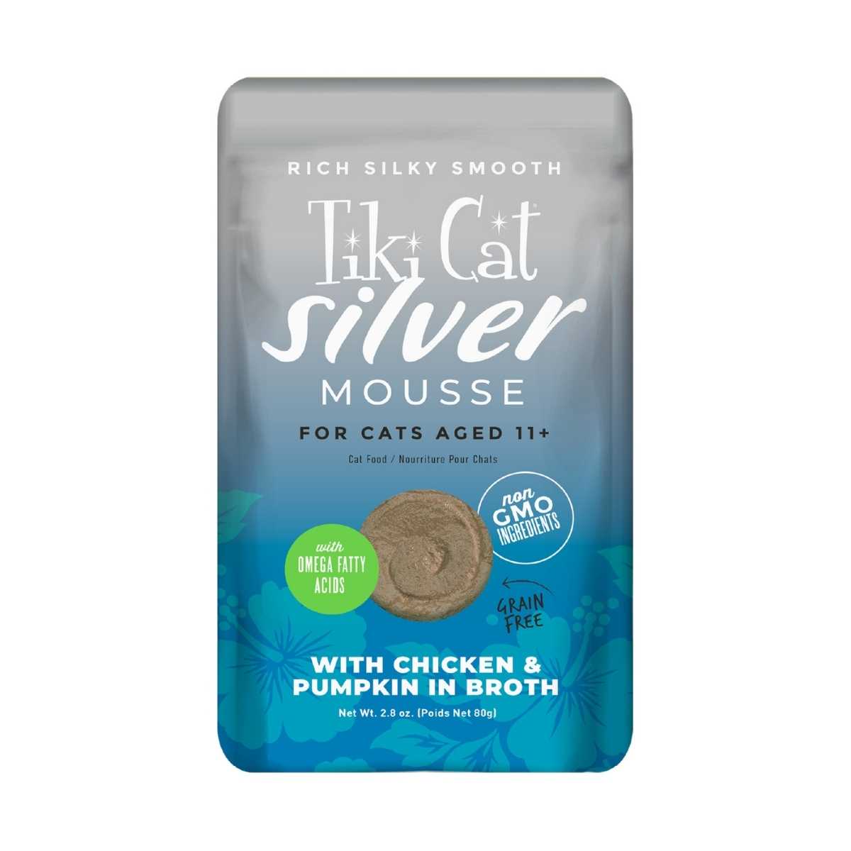 Tiki Pet Silver Chicken & Pumpkin Mousse-12/2.4 oz Pouches