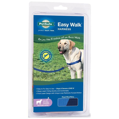 PetSafe Easy Walk No-Pull Dog Harness - The Ultimate Harness to Help Stop Pulling - Take Control & Teach Better Leash Manners - Helps Prevent Pets Pulling on Walks, Medium/Large, Royal Blue/Navy Blue