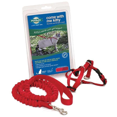 PetSafe Come with Me Kitty Harness and Bungee Leash, Harness for Cats, Medium, Red/Cranberry, Model:CWMK-M-RED