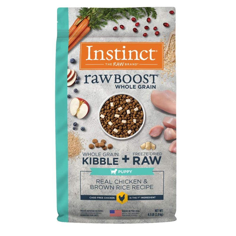 Instinct Raw Boost Puppy Whole Grain Real Chicken & Brown Rice Recipe Natural Dry Dog Food, 4.5 lb. Bag