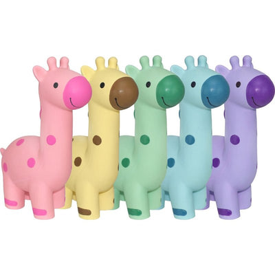 Multipet Minipet Latex Giraffe 5" Dog Toy with Squeaker (Assorted Color, 1 Pack)