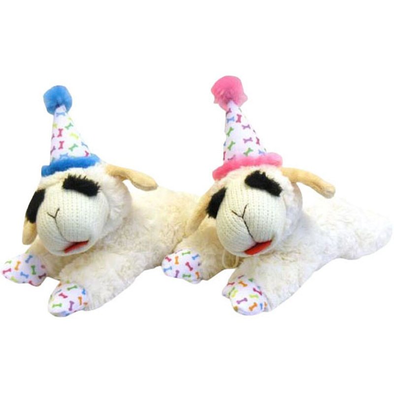 Multipet Lamb Chop with Birthday Hat Dog Toy