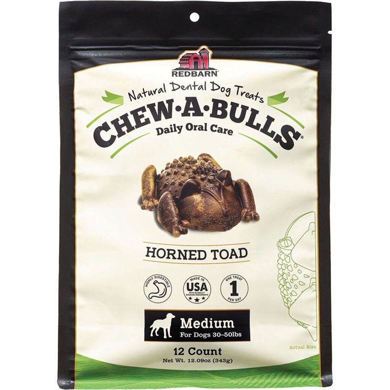 Redbarn Chew-A-Bulls (Size: Medium | Shape: Toad | 12-Count (Pack of 1))