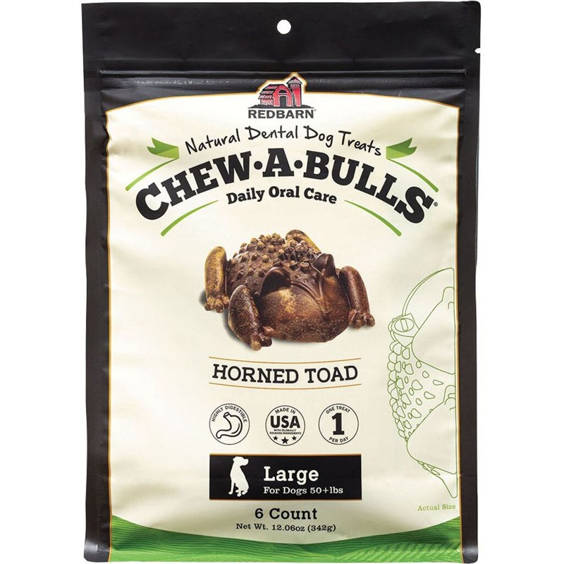 Redbarn Chew-A-Bulls (Size: Large | Shape: Toad | 6-Count (Pack of 1))