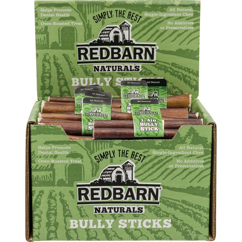 Redbarn Straight 3-4" Bully Sticks - Long Lasting Dog Chew | All Natural & Odorless Bully Bones (1-Count)