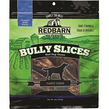 Redbarn All-Natural Rawhide Bully Slices - Bully Stick Flavor - Premium Grain-Free Beef Hide Treats High Protein Low Fat for Chewers - 9 oz Bag