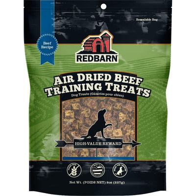 Redbarn All-Natural Air Dried Beef Training Treats for Puppies & Dogs - Grain-Free Single Protein Rewards Made in USA for Small, Medium, & Large Breeds - 8 oz Resealable Bag