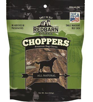 Redbarn Natural Choppers Beef Lung Chew Treats for Dogs - Premium Made in USA Rawhide-Free Single Ingredient High Protein Low Fat - 9 oz Bag