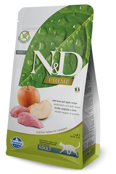 Farmina N&D Prime Boar & Apple Adult Grain-Free Dry Cat Food, 11 lb