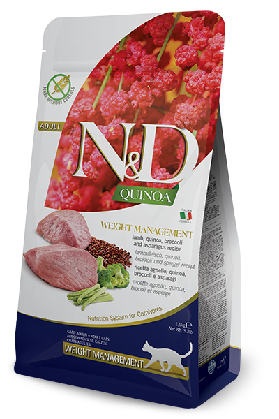 Farmina N&D Quinoa Weight Management Lamb Functional Dry Cat Food, 11 lb