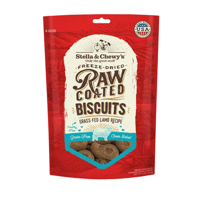 Stella & Chewy's Freeze-Dried Raw Coated Dog Biscuits - Grass-Fed Lamb Recipe - Protein Rich, Grain Free Dog & Puppy Treat - Great Snack for Training & Rewarding - 9 oz Bag