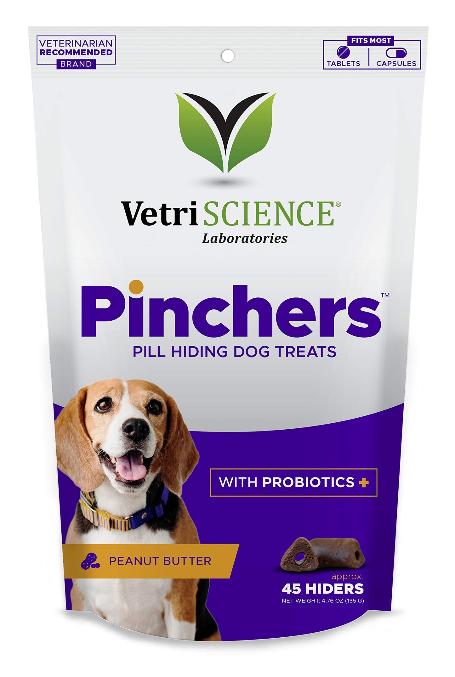 VETRISCIENCE Pinchers Pill Hiding Treats for Dogs - Pill Hiders with Probiotics for Concealing Medicine, Capsules and Tablets