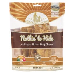 Fieldcrest Farms Nothin to Hide Flip Chips Chews for Dogs - All Natural Rawhide Alternative Treats for Dogs, Chicken, Beef or Peanut Butter Flavor Snack for All Breed Dogs (Peanut Butter, 8.5 Oz)