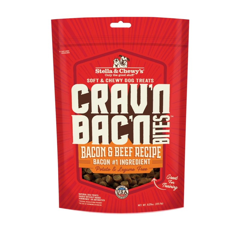 Stella & Chewy's Crav'n Bac'n Dog Treats Bacon & Beef Recipe, 8.25 oz. Bag