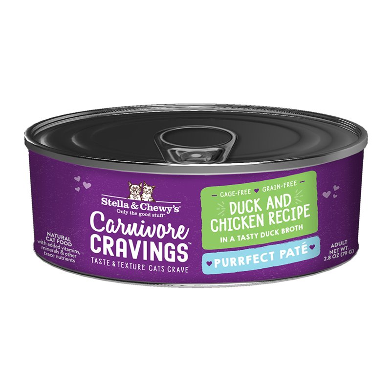 Stella & Chewy's, Cat Carnivore Cravings Duck & Chicken Pate Can, 2.8 Ounce