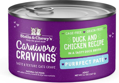 Stella & Chewy's Purrfect Pate Duck & Chicken Wet Cat Food, 5.2 oz Can
