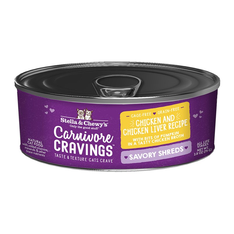 Stella & Chewy's Cat Carnivore Cravings Shred Chicken & Liver, 2.8-oz