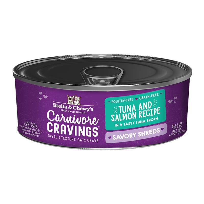 Stella & Chewy's, Cat Carnivore Cravings Tuna & Salmon Shreds Can, 2.8 Ounce