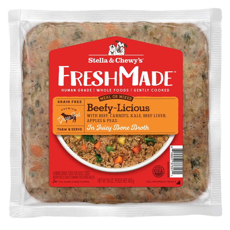 Stella & Chewy's, FreshMade Beefy Licious Gently Cooked Frozen Dog Food, 16 Ounce