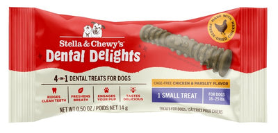 Stella & Chewy's Dental Delights with Freeze-Dried Chicken - Small Dental Treats for Dogs, Single Serve