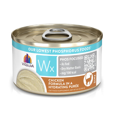 Weruva Wx Phos Focused Chicken Formula in a Hydrating Puree Wet Cat Supplement, 3 oz Can