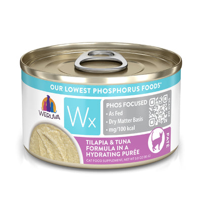 Weruva Wx Phos Focused Tilapia & Tuna Formula in a Hydrating Puree Wet Cat Supplement, 3 oz Can