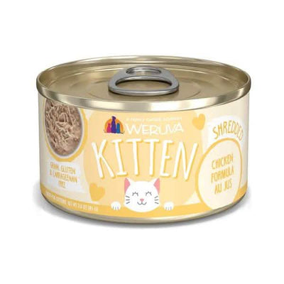 Weruva Kitten Shredded Chicken Formula Au Jus for Kittens Wet Cat Food, 3 oz