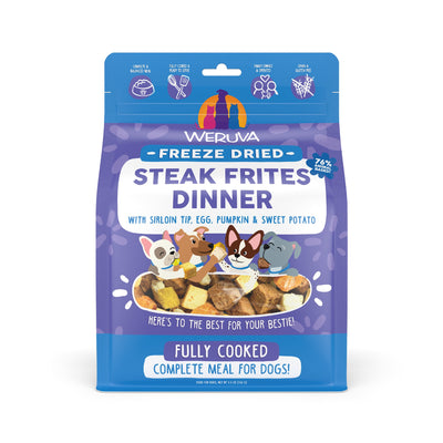 Weruva Dog Freeze Dried Steak Frites Dinner Beef & Pumpkin Dry Dog Food, 5.5 oz Bag