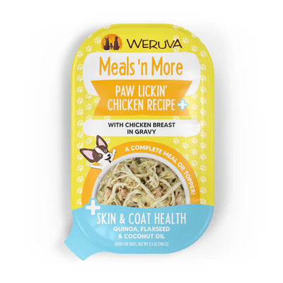 Weruva Meals 'n More Paw Lickin' Chicken Recipe Plus Skin & Coat Health Wet Dog Food, 3.5 oz Cup