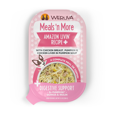 Weruva Meals 'n More Amazon Livin' Plus Digestive Support Wet Dog Food, 3.5 oz Cup