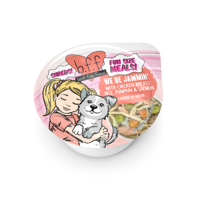 Weruva BFF Fun Size Meals We Be Jammin' Chicken & Salmon Wet Dog Food, 2.75 oz Cup