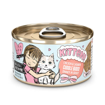 Weruva BFF Kitten Chicken & Salmon Cuddle Buds in Gravy Wet Cat Food, 2.8 oz Can