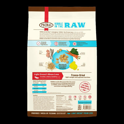 Primal Kibble in The Raw Freeze Dried Dog Food Fish & Pork, Complete Diet Scoop & Serve Healthy Raw Dog Food, Crafted in The USA (9 lbs)