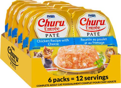 Inaba Churu Entrée Chicken with Cheese Pâté Wet Cat Food, 3 oz Pouch