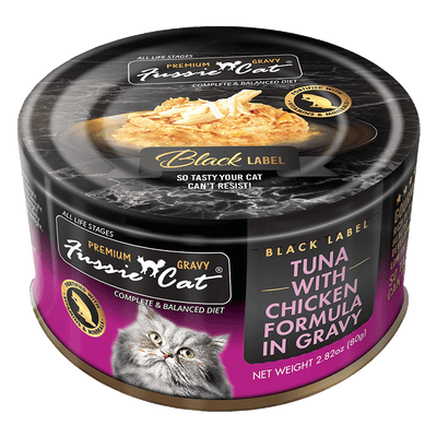 Fussie Cat Tuna with Chicken Formula in Gravy Recipe Wet Cat Food, 2.8 oz Can