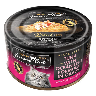 Fussie Cat Tuna with Ocean Fish Formula in Gravy Recipe Wet Cat Food, 2.8 oz Can