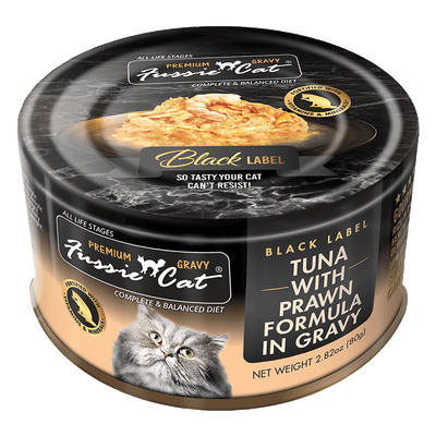 Fussie Cat Tuna with Prawn Formula in Gravy Recipe Wet Cat Food, 2.8 oz Can