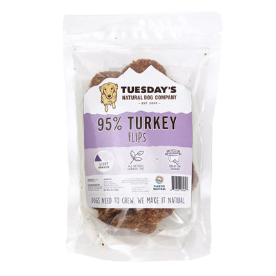 Natural Dog Company 95% Meat Flips Turkey Training Treats for Dogs, 8.5 oz