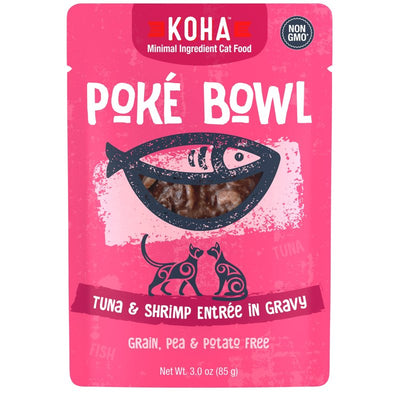 KOHA, Cat Poke Bowl Tuna/Shrimp Pouch, 3 Ounce