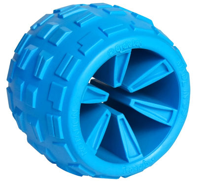 Cycle Dog High Roller Plus Large Blue Erratic Bounce Treat Hiding Ball - Tough & Sustainable Chew Toy/Great for Play and for Aggressive Chewers/Made in USA