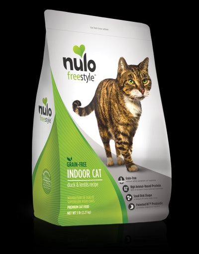 Nulo Indoor Grain Free Dry Cat Food With Bc30 Probiotic (Duck & Lentils Recipe, 12Lb Bag)