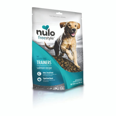 Nulo Puppy & Adult Freestyle Trainers Dog Treats: Healthy Gluten Free Low Calorie Grain Free Dog Training Rewards - Salmon Recipe - 4 Oz Bag