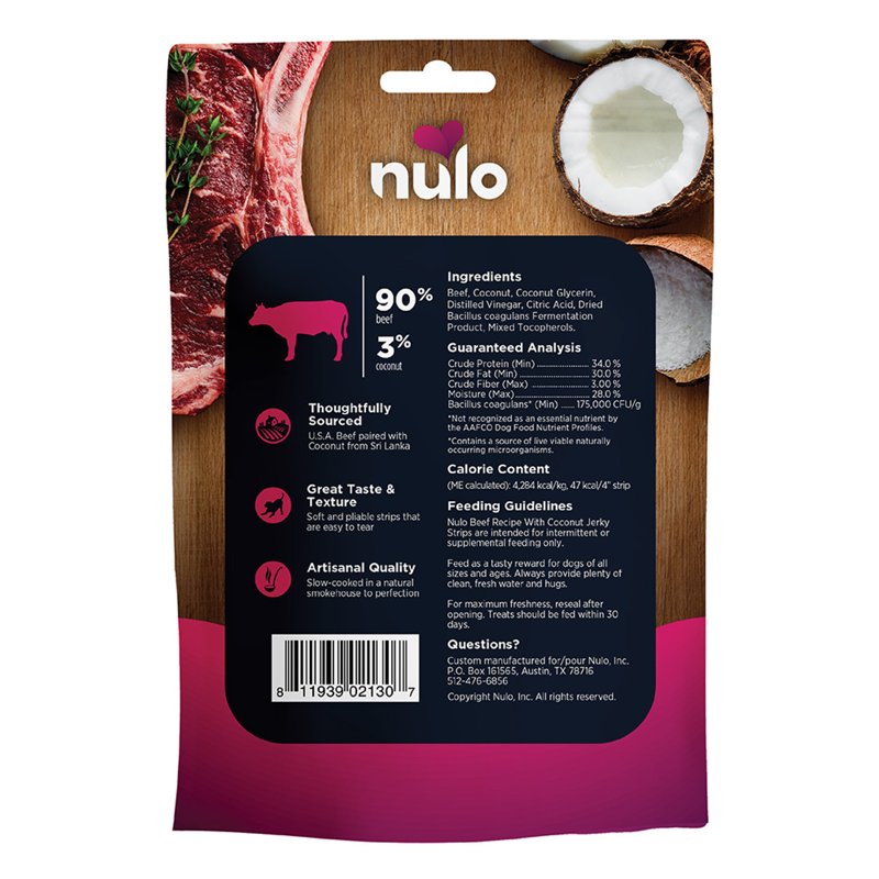 Nulo Premium Jerky Strips Dog Treats, Grain-Free High Protein Jerky Strips made with BC30 Probiotic to Support Digestive & Immune Health 5 Ounce (Pack of 1)