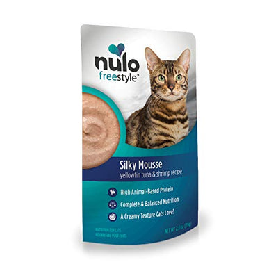 Nulo FreeStyle Cat & Kitten Silky Mousse Yellowfin Tuna & Shrimp Recipe Wet Cat Food, 2.8 oz Pouch